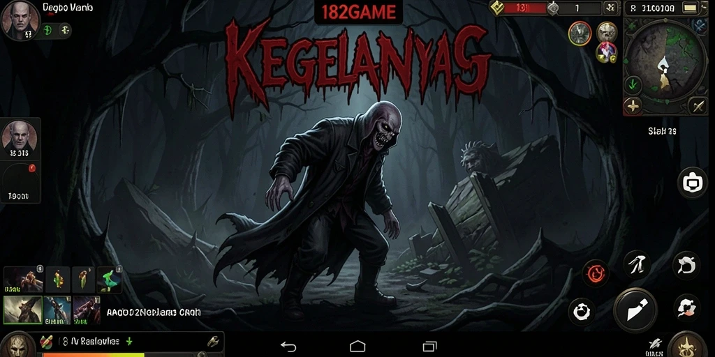Screenshot menegangkan dari gameplay 182GAME yang penuh kengerian.