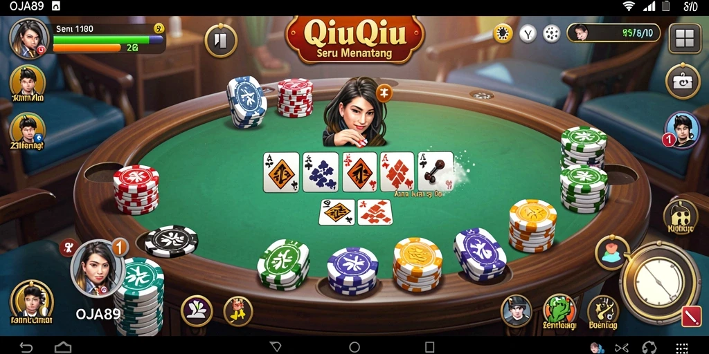 Tangkapan layar utama OJA89 menampilkan gameplay QiuQiu yang menegangkan.