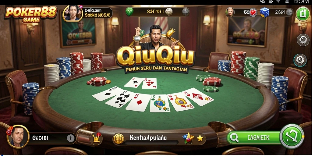 Tampilan gameplay QiuQiu yang menarik di POKER88.