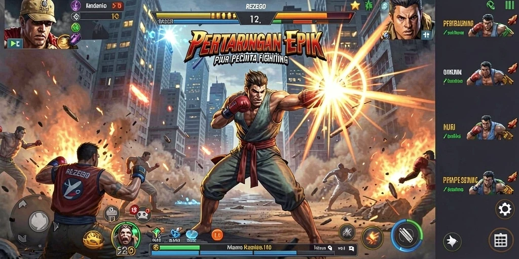 Gameplay seru REZEGO dengan pertarungan yang epik dan dinamis.
