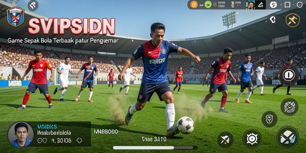 Tampilan gameplay <strong>SVIPSIDN</strong> yang memukau dengan aksi sepak bola seru.