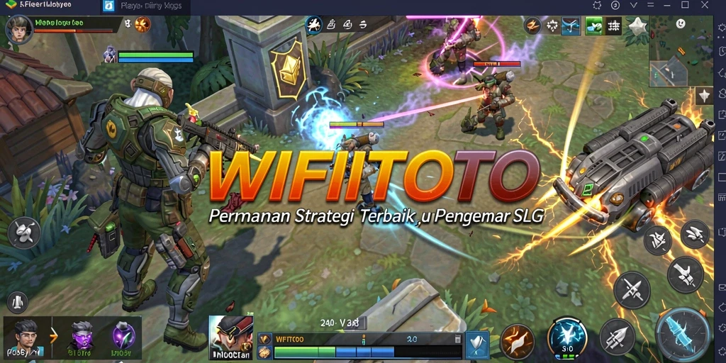 Tampilan gameplay WIFITOTO dengan strategi kota dan pertempuran seru.