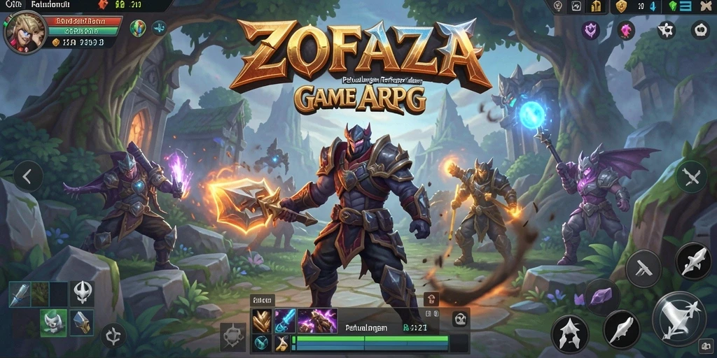 Screenshot gameplay ZOFAZA menunjukkan aksi pertarungan yang intens.